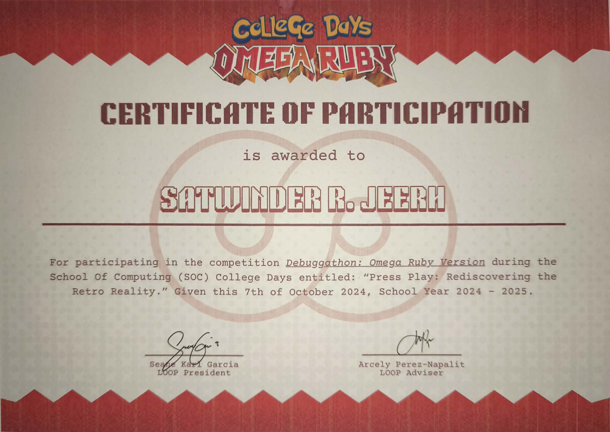 Debuggathon Certificate