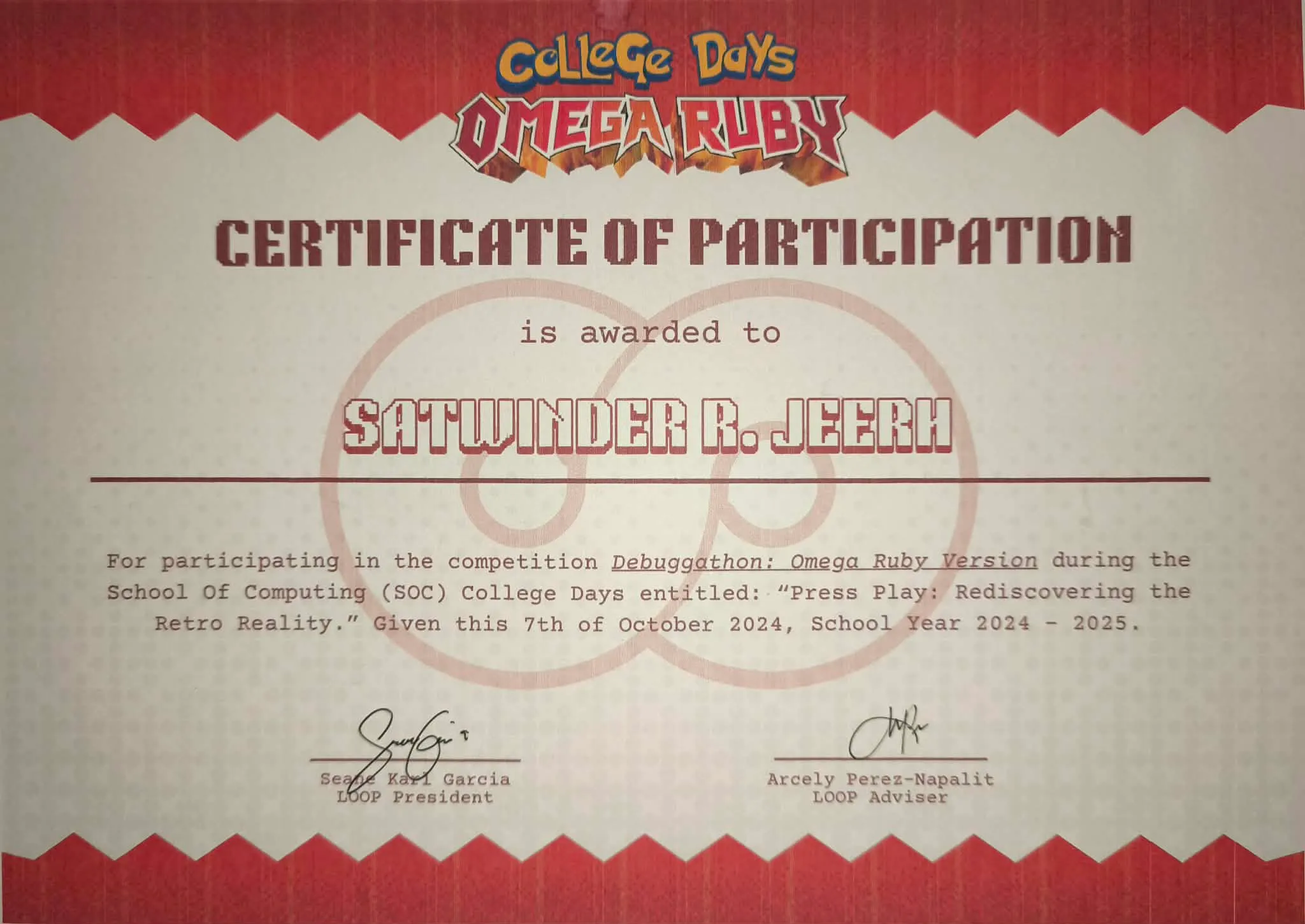 Debuggathon Certificate